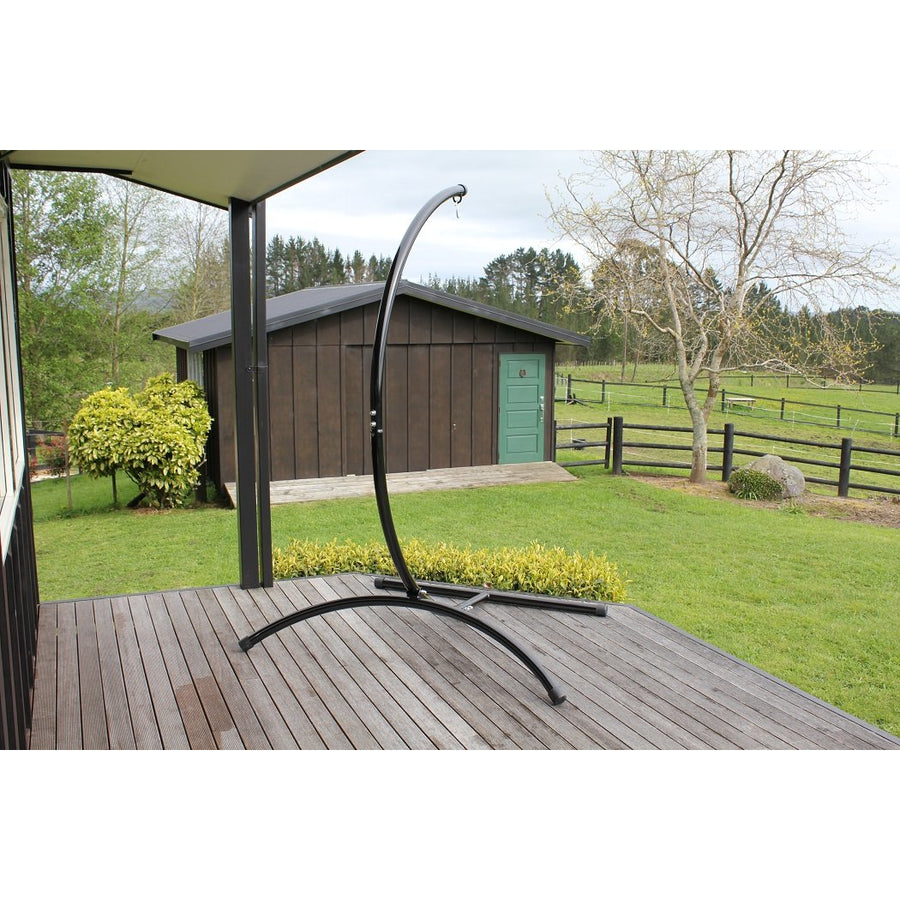Black curved chair hammock stand