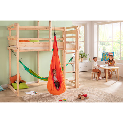 Children's room with hammock and hanging nest