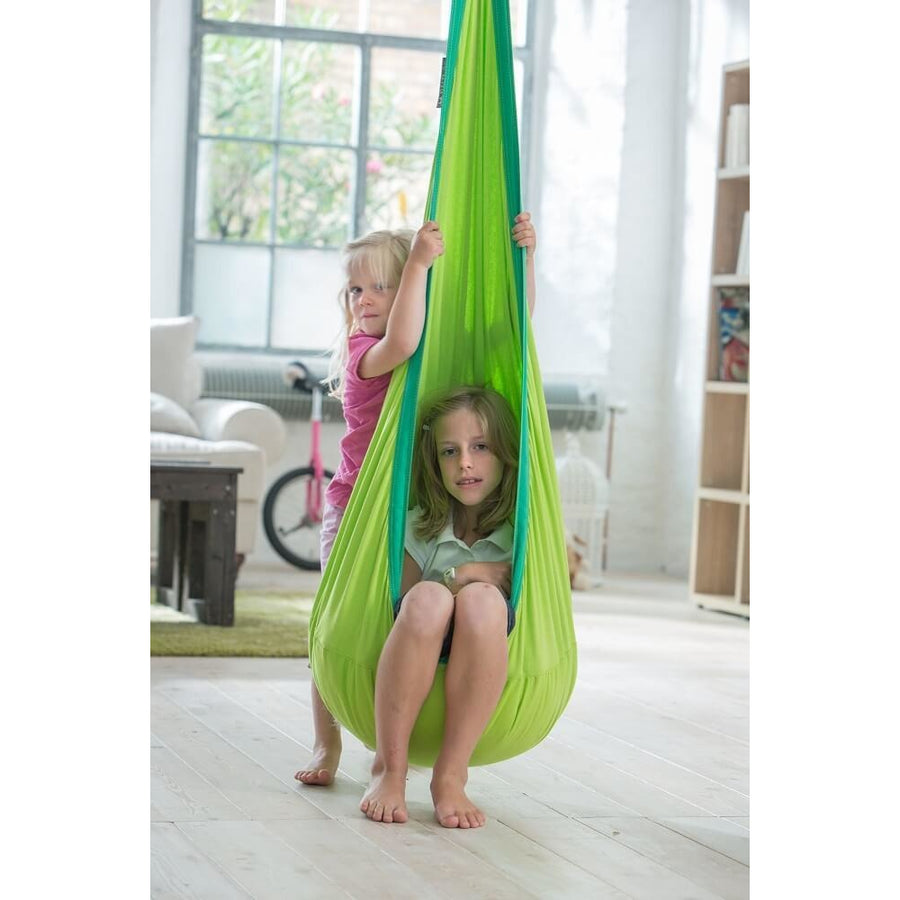 Green hanging hammock nest chair