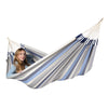 Single blue and white hammock