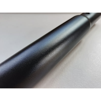 Black paint finish closeup on chair hammock stand