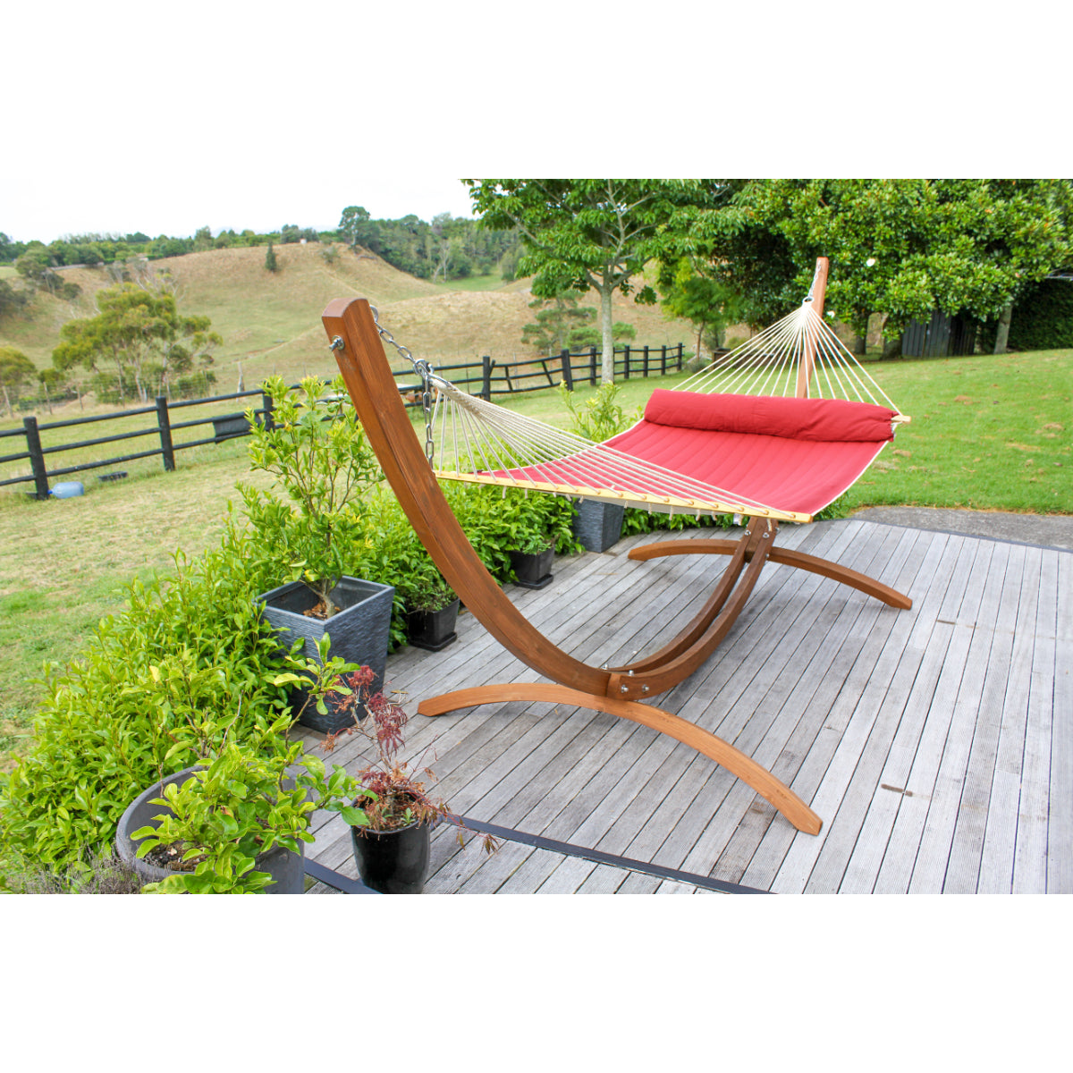 Curved Wooden Hammock Stand Beautiful Scandinavian Spruce