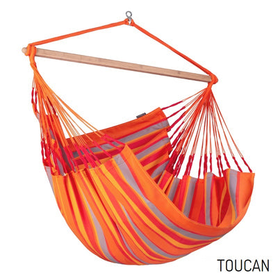 Brightly coloured Colombian made chair hammock