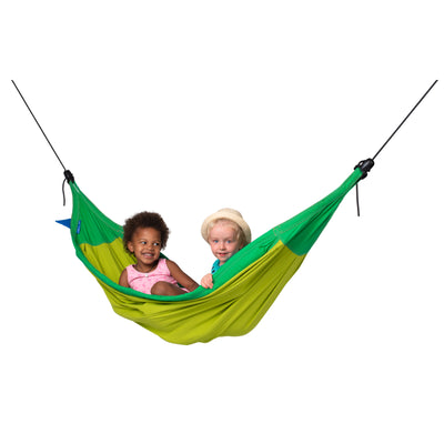Young children in hammock