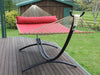 Arc Shaped Hammock Stand and Spreader Bar Hammock - Red