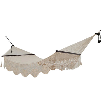 White Mexican King Size Spreader Bar Hammock