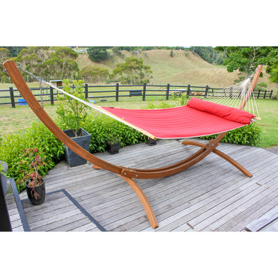 Arc Shaped Wooden Hammock Stand and Large Bar Hammock