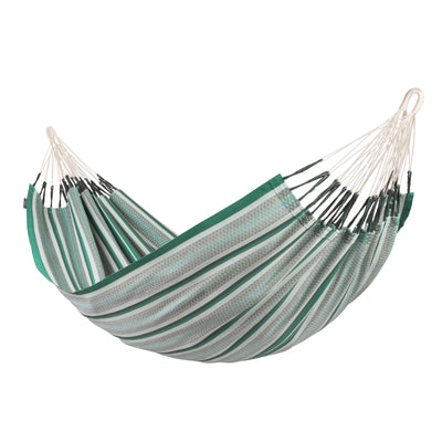 Colombian green and white organic cotton hammock