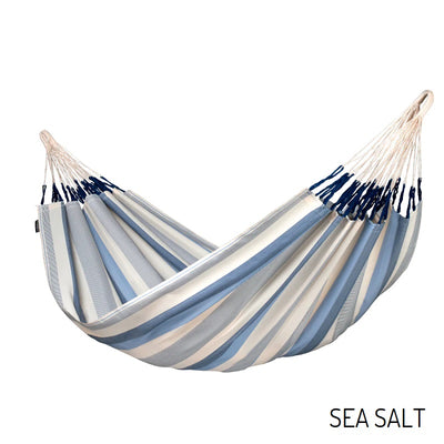 Blue and white double size hammock