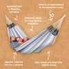 Double weather-resistant hammock features