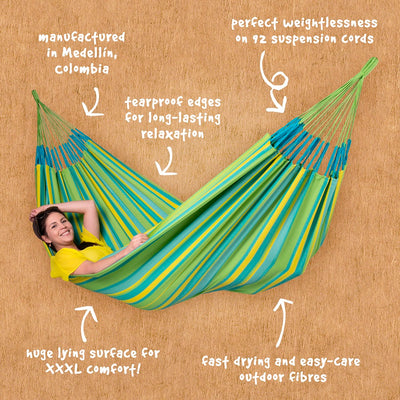 Colombian family hammock features