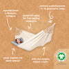 Organic cotton hammock features