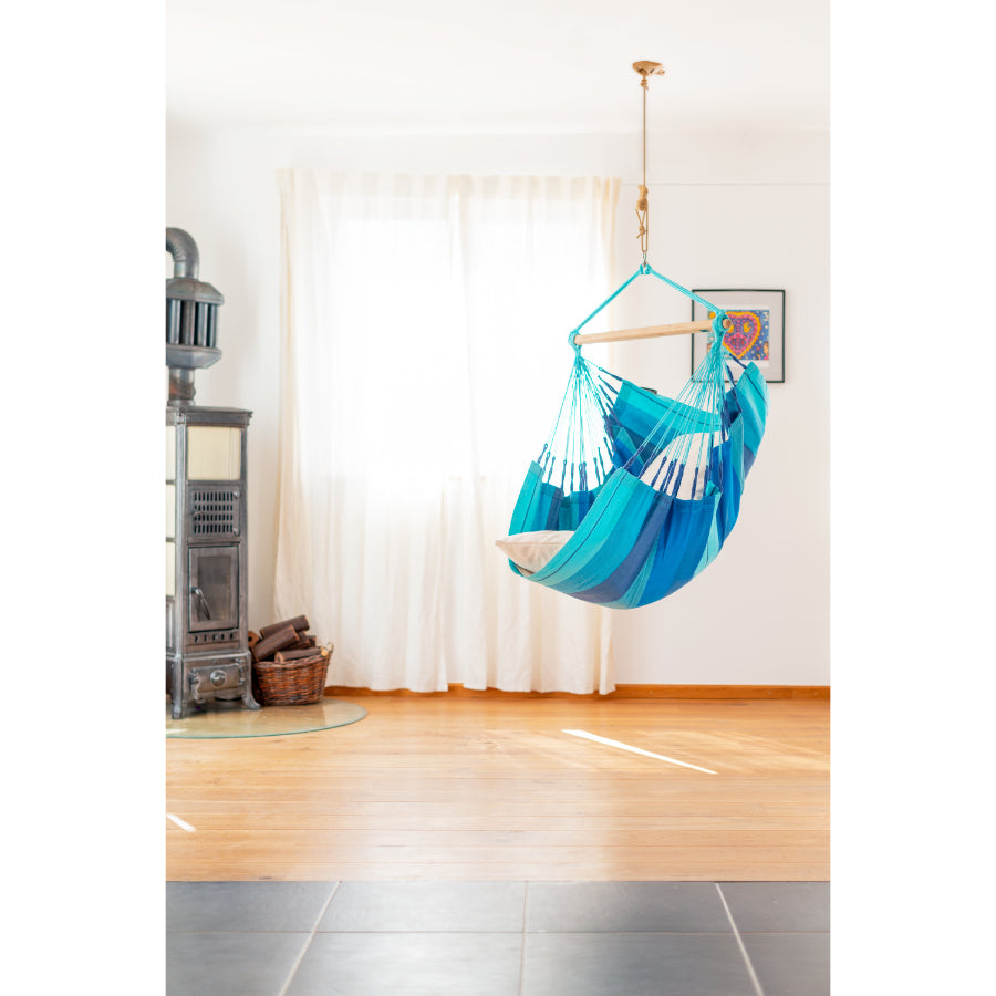 hammock chair hung from ceiling