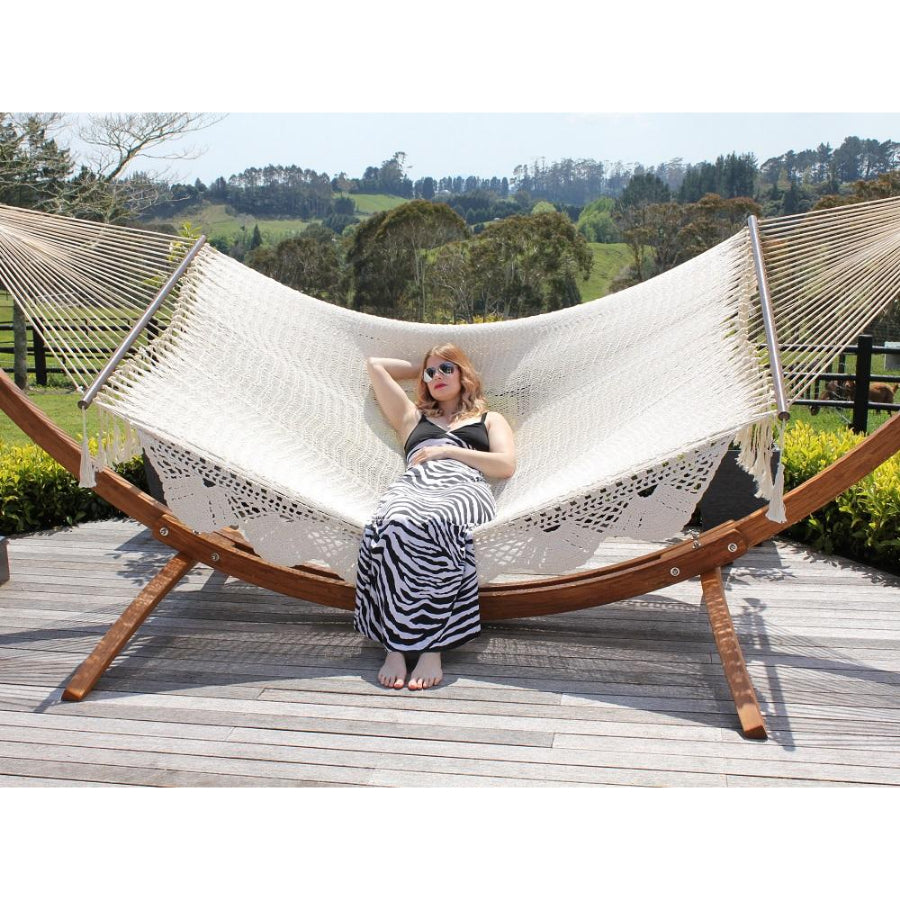 Mexican King Size Resort Style Hammock - Natural White