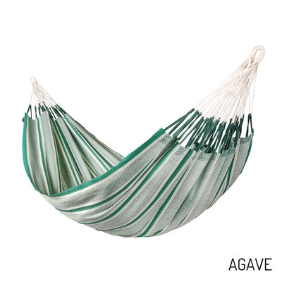 Green and white organic cotton hammock