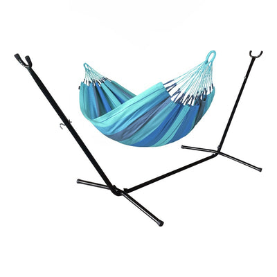 Metal hammock stand and single cotton hammock