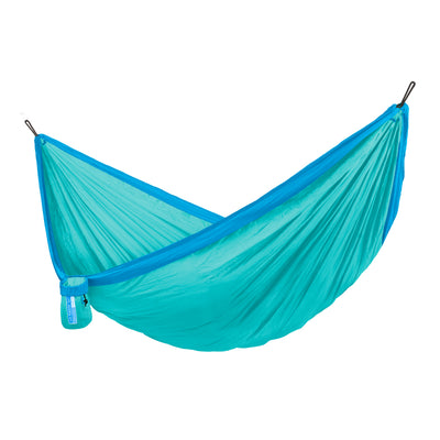 Parachute silk turquoise blue travel hammock