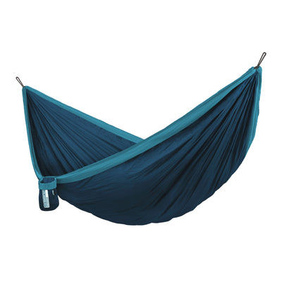 Parachute silk, blue travel hammock